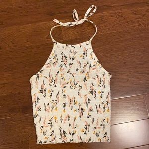 GARAGE FLORAL HALTER TOP